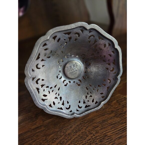 Vintage Filagree Silver Plate candle holder Stick patent No 72883 Hallmark - Picture 6 of 11